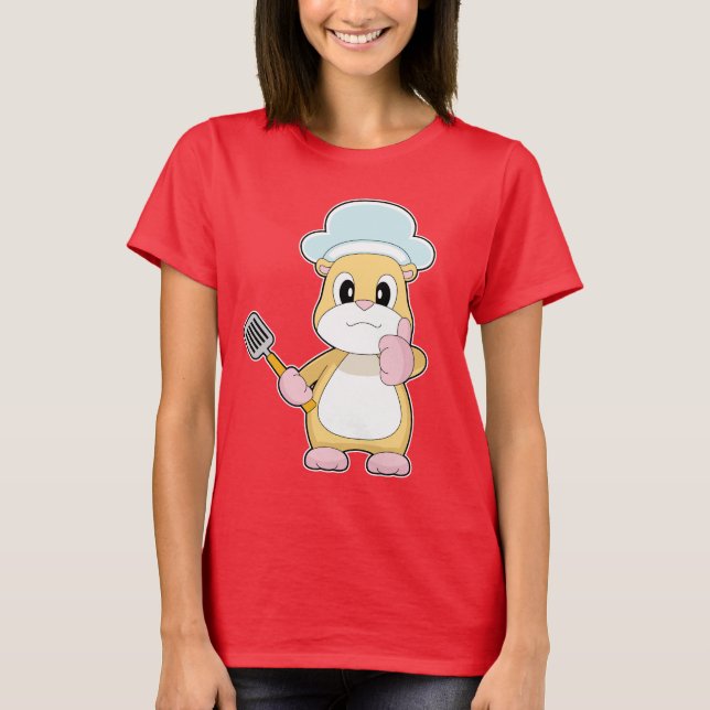 Hamster Cook Spatula Cooking T Shirt (Framsida)
