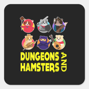 Hamster Costume Funny Gifts Fyrkantigt Klistermärke