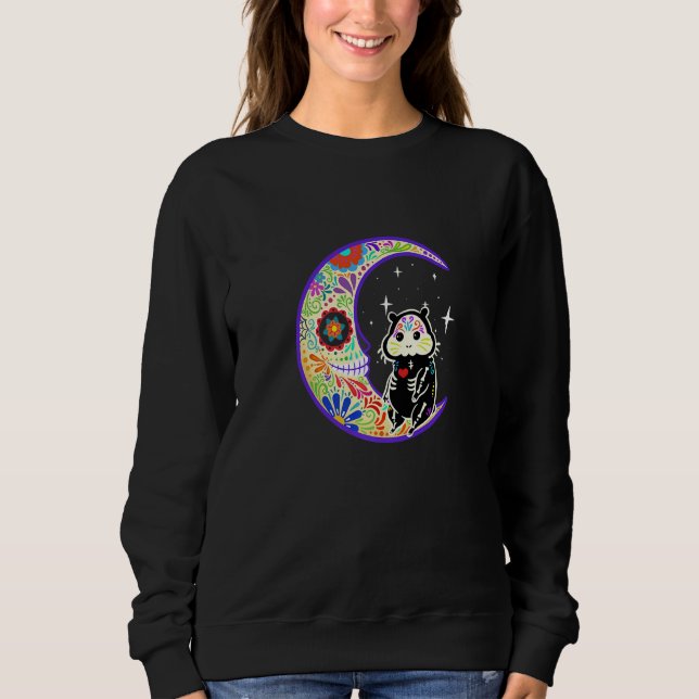 Hamster Dia De Los Muertos Skelett   T Shirt (Framsida)
