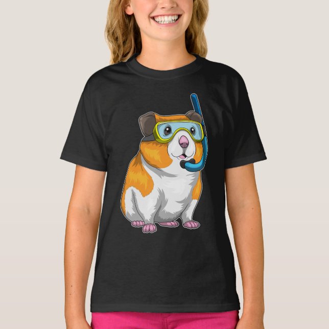 Hamster Diver Snorkel Diving T Shirt (Framsida)
