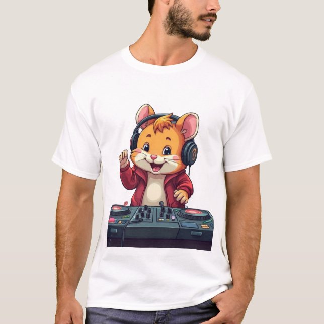 Hamster DJ Vibes - Roligt Music Animal Shirt T Shirt (Framsida)
