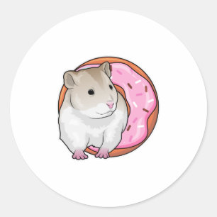 Hamster Donut Runt Klistermärke