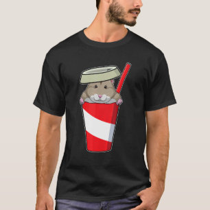 Hamster Drinking Kopp Straw T Shirt