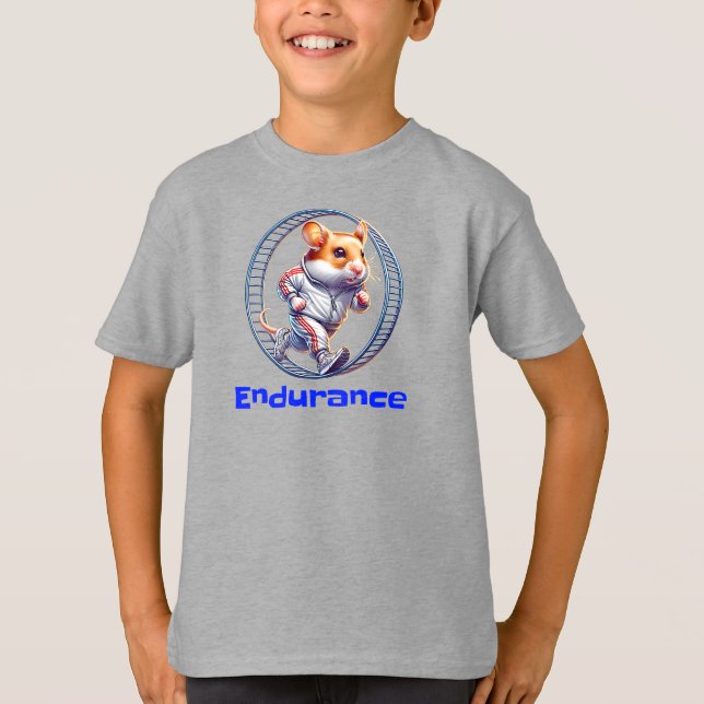 Hamster Endurance Running Shirt Hamster run T Shirt (Framsida)