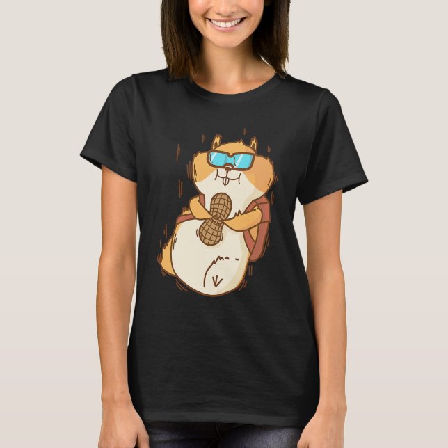Hamster fallskärmshopp Gnagare T Shirt (Framsida)