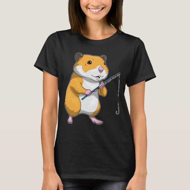 Hamster Fisher Fishing Rod Fishing T Shirt (Framsida)