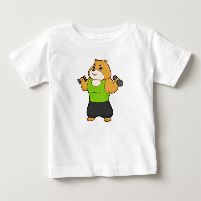 Hamster Fitness Dumbbell T Shirt (Framsida)