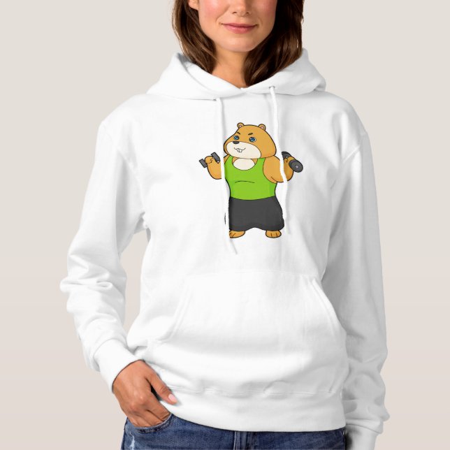 Hamster Fitness Dumbbell T Shirt (Framsida)