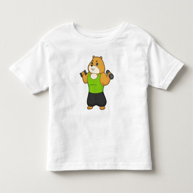 Hamster Fitness Dumbbell T Shirt (Framsida)
