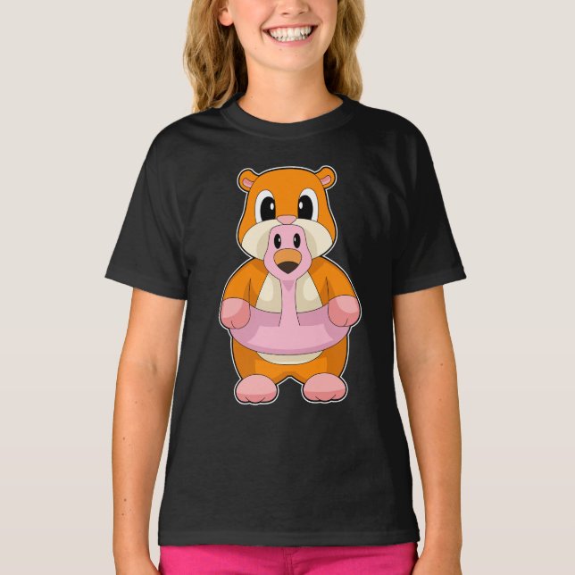 Hamster Flamingo T Shirt (Framsida)