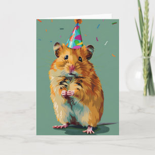 Hamster Födelsedagsfest Greeting Card Kort