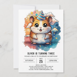 Hamster Friends Playful Birthday Inbjudningar