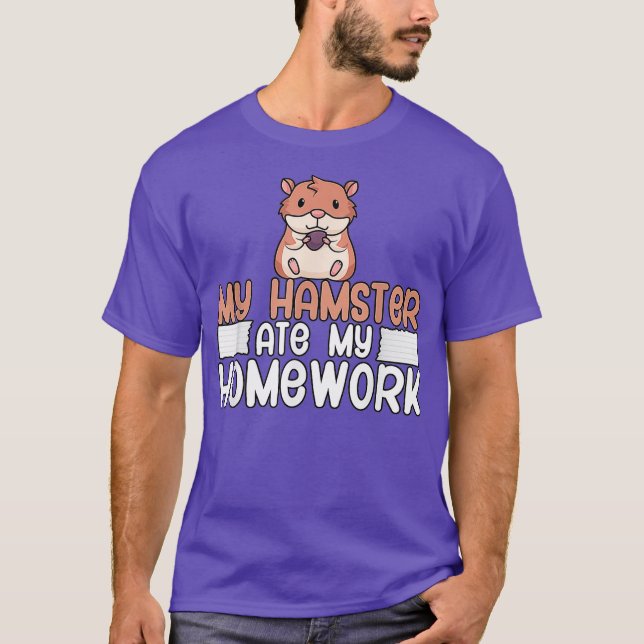 Hamster ger mina läxor t shirt (Framsida)
