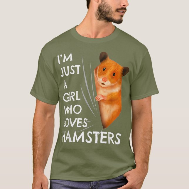 Hamster Gift Girls Women, bara en flicka som Kärle T Shirt (Framsida)
