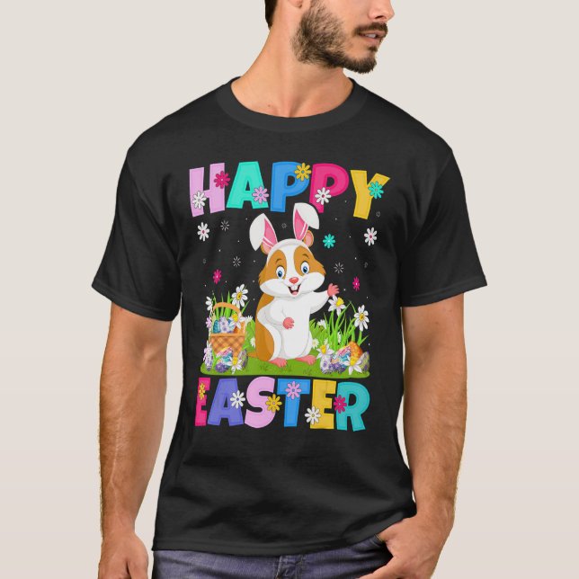 Hamster Glad påsk Bunny Hamster Påsk Söndag T Shirt (Framsida)
