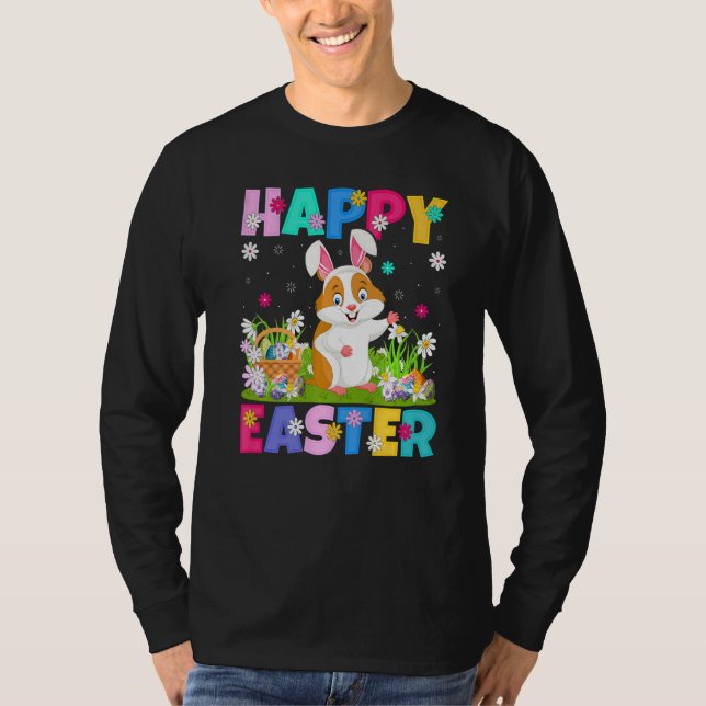 Hamster Glad påsk Bunny Hamster Påsk Söndag T Shirt (Framsida)