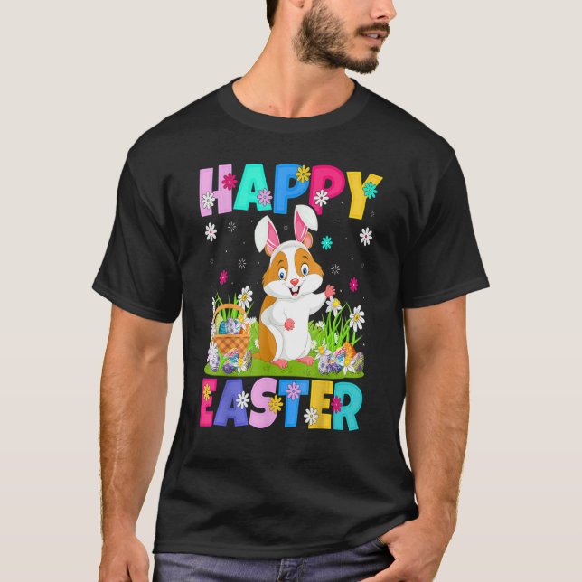 Hamster Glad påsk Bunny Hamster Påsk Söndag T Shirt (Framsida)
