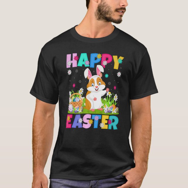Hamster Glad påsk Bunny Hamster Påsk Söndag T Shirt (Framsida)