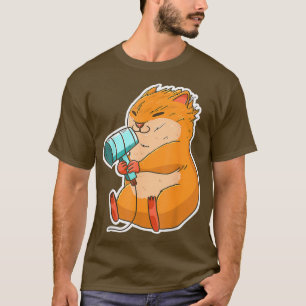 Hamster Hair Dryer Funny Animal Hammy Owner Pet T Shirt