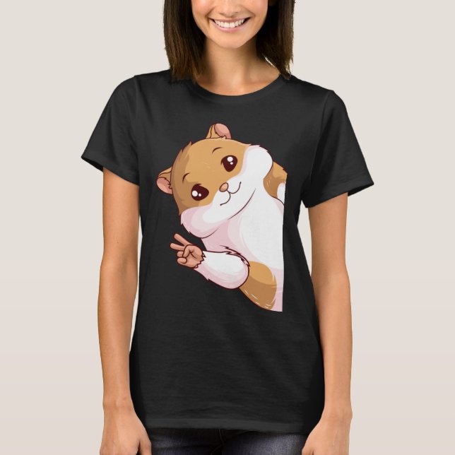 Hamster Hammy Women Kids Boys Girls T Shirt (Framsida)