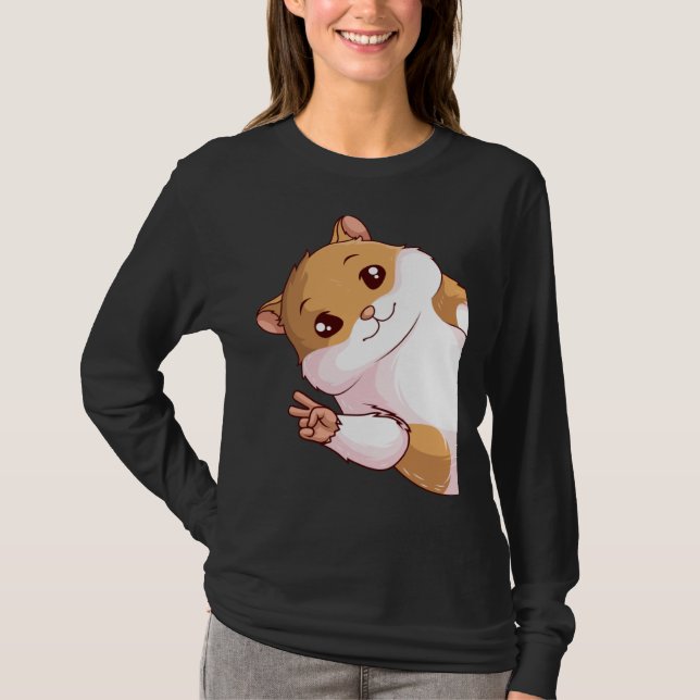 Hamster Hammy Women Kids Boys Girls T Shirt (Framsida)