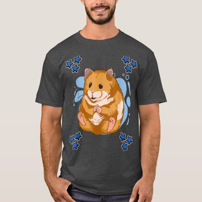 Hamster Hamster (blått designhamster) T Shirt (Framsida)