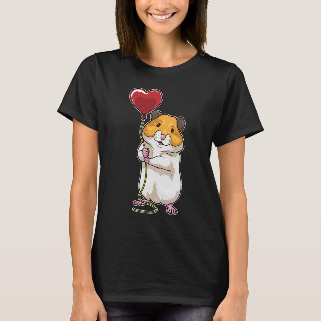 Hamster Heart Balloon T Shirt (Framsida)