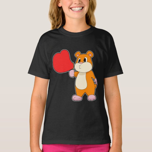 Hamster Heart Soap- bubblor T Shirt (Framsida)