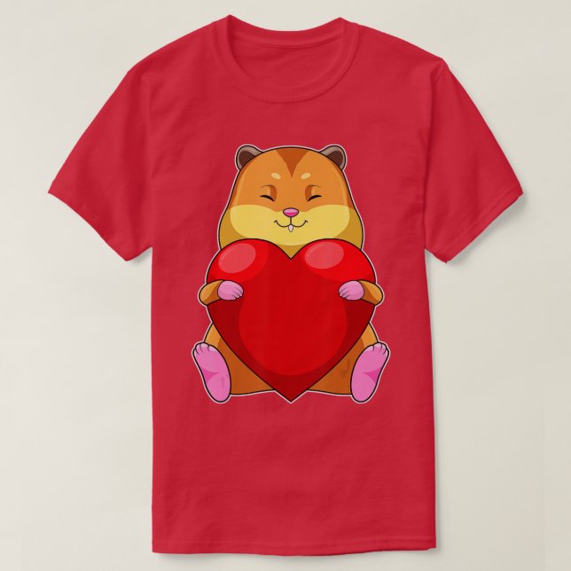 Hamster Heart T Shirt (Design framsida)