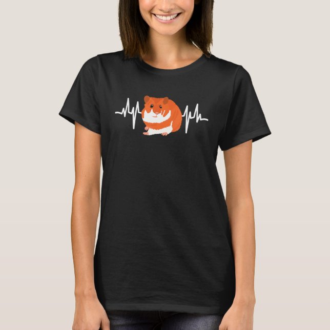 Hamster Hjärtklappning Hamster T Shirt (Framsida)