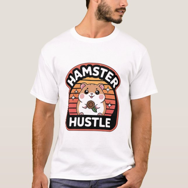 Hamster Hustle Cute Retro Hamster Lover Design T Shirt (Framsida)