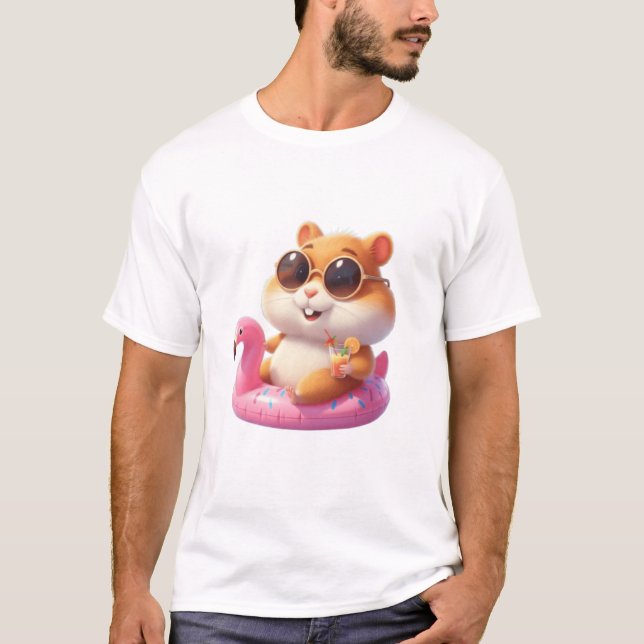 Hamster i bassäng-dagen - Coola Summer TinyFur Tee (Framsida)