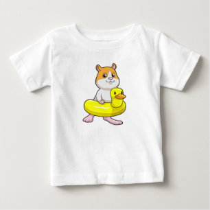 Hamster i Beach med Anka som Simma ring T Shirt