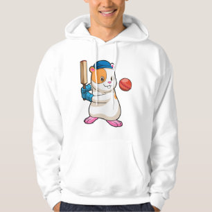 Hamster i Cricket med Cricket fladdermus & Cap Hoodie