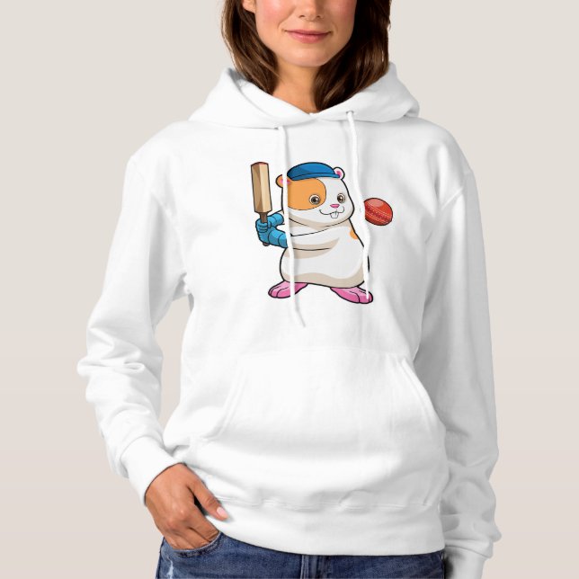 Hamster i Cricket med Cricket fladdermus & Cap T Shirt (Framsida)