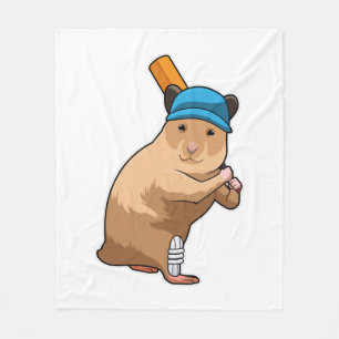 Hamster i Cricket med Cricket fladdermus Fleecefilt
