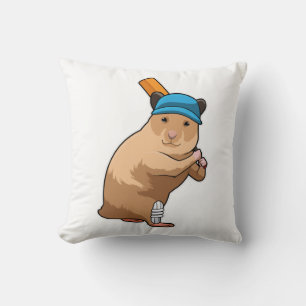 Hamster i Cricket med Cricket fladdermus Kudde