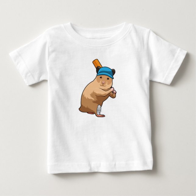 Hamster i Cricket med Cricket fladdermus T Shirt (Framsida)