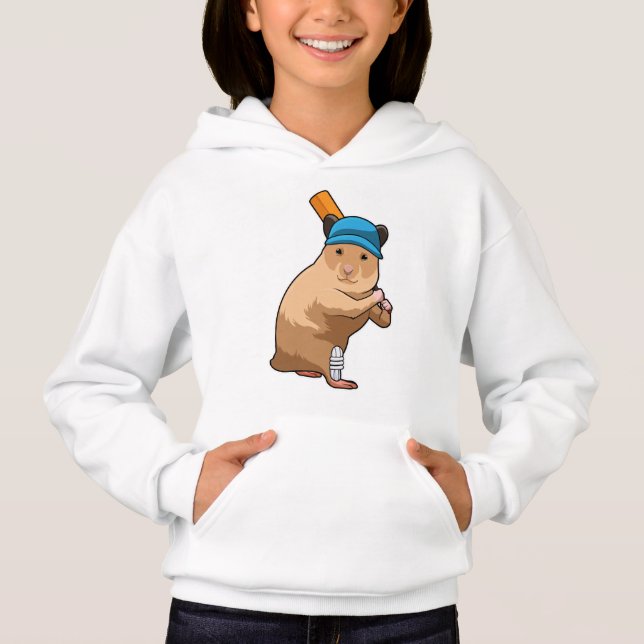 Hamster i Cricket med Cricket fladdermus T Shirt (Framsida)