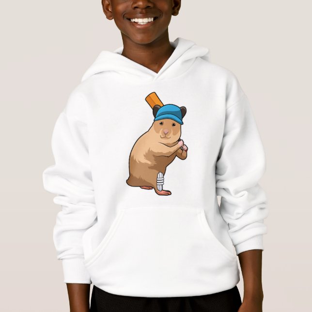 Hamster i Cricket med Cricket fladdermus T Shirt (Framsida)
