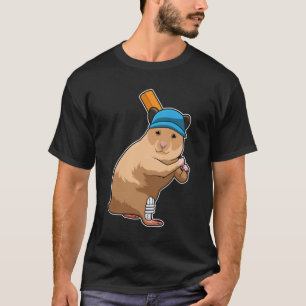Hamster i Cricket med Cricket fladdermus T Shirt
