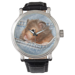 Hamster i jeans armbandsur