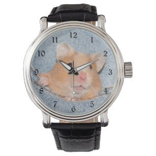 Hamster i jeans armbandsur