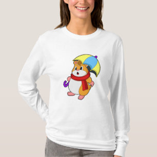 Hamster i Rain med Umbrella T Shirt