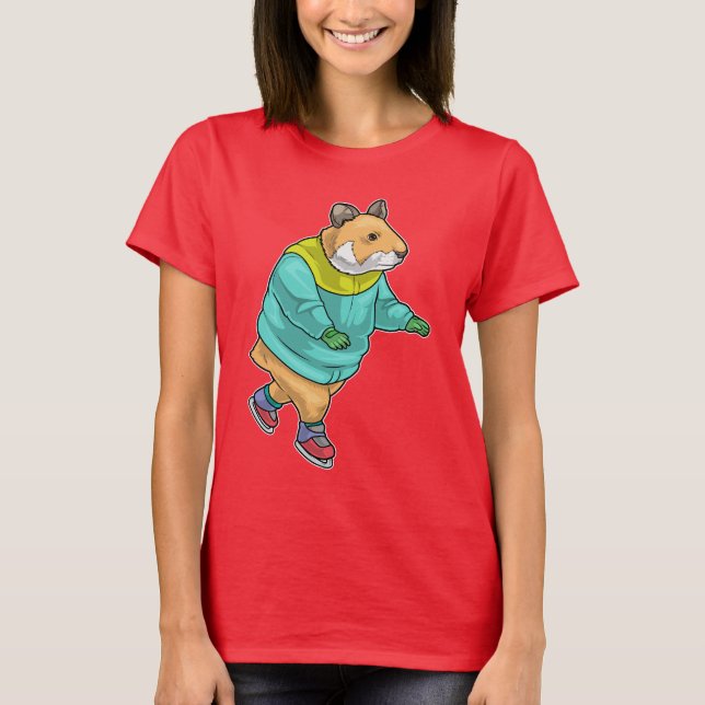 Hamster Ice skridskor T Shirt (Framsida)