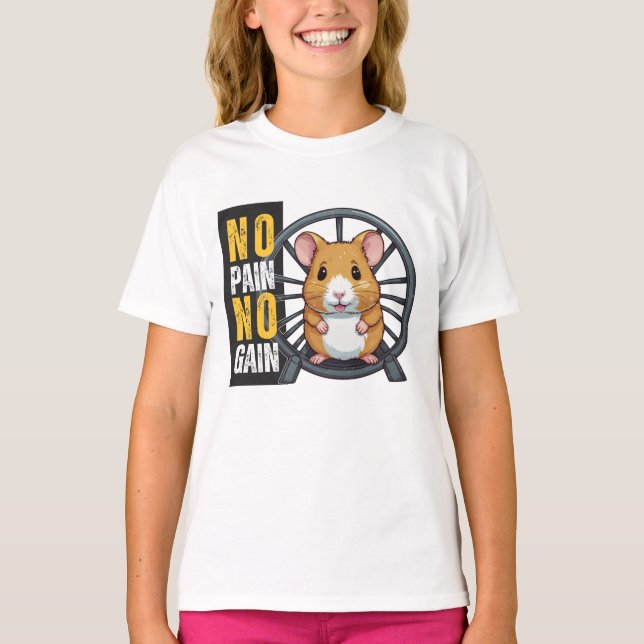 Hamster, ingen smärta, ingen ökning t shirt (Framsida)