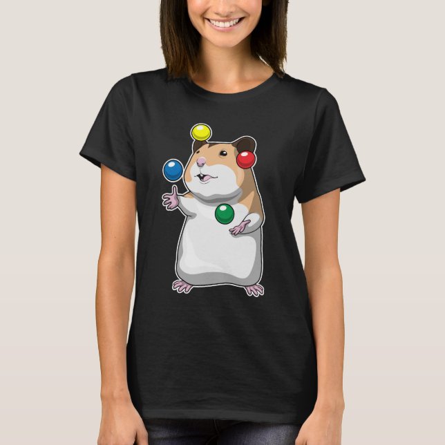 Hamster Juggler Juggle T Shirt (Framsida)