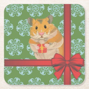 Hamster jul i Hamster Underlägg Papper Kvadrat