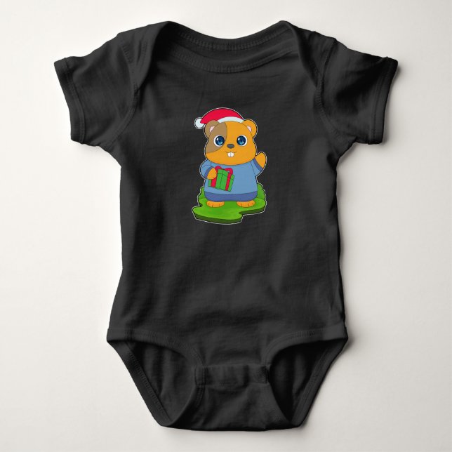Hamster jul Santa mössa T Shirt (Framsida)