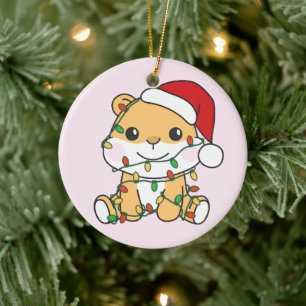 Hamster jul Winter Animals Helgdag Hamsters Julgransprydnad Keramik